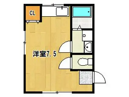 大杉マンション(ワンルーム/3階)の間取り写真