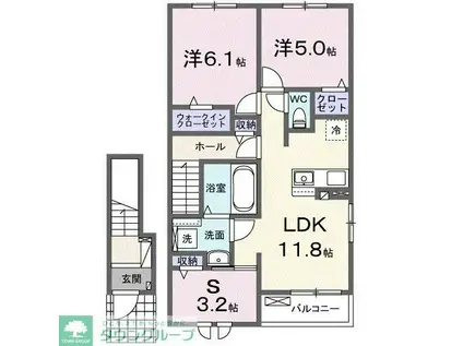 ル・シエル クレールII(3LDK/2階)の間取り写真