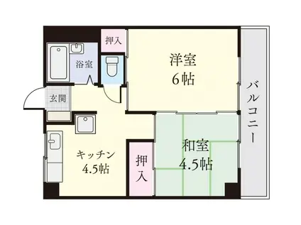 有馬マンション(2K/2階)の間取り写真