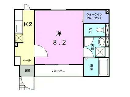 ブラングリシーヌ(1K/1階)の間取り写真