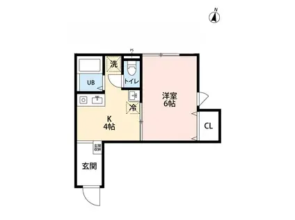 レジダリア新井宿(1K/3階)の間取り写真