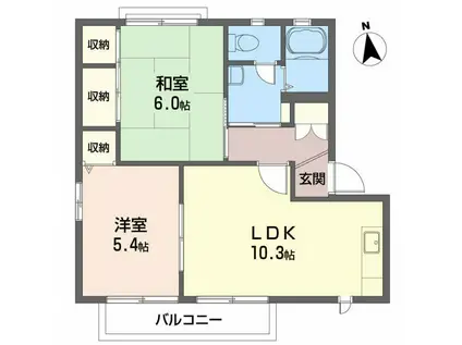 シャーメゾンST・大生院 C棟(2LDK/2階)の間取り写真