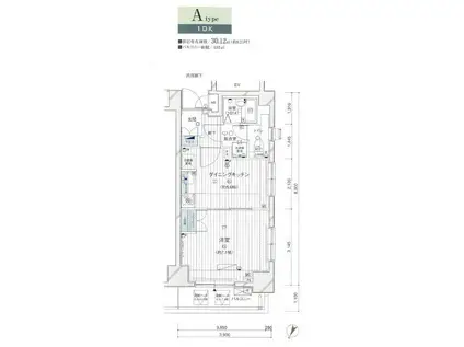 メインステージ川崎VIIアイディアル(1DK/7階)の間取り写真