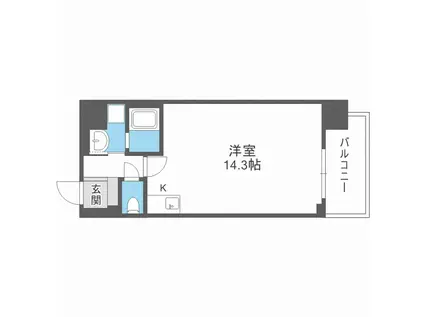 エスリードホテル難波サウスI(ワンルーム/8階)の間取り写真