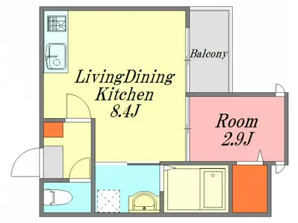 REGALEST-S LARCV(1LDK/1階)の間取り写真
