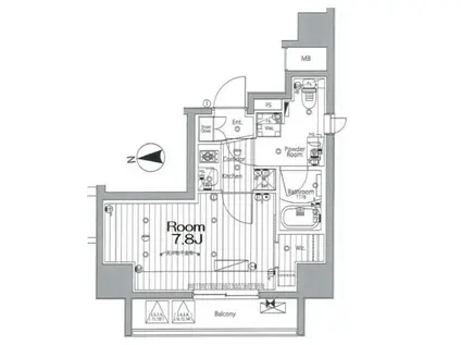 メイクスデザイン森下(1K/7階)の間取り写真