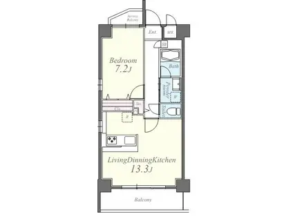 ボン ソレイユ(1LDK/2階)の間取り写真