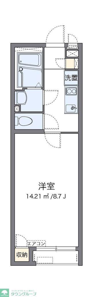 クレイノ高坂(1K/2階)の間取り写真