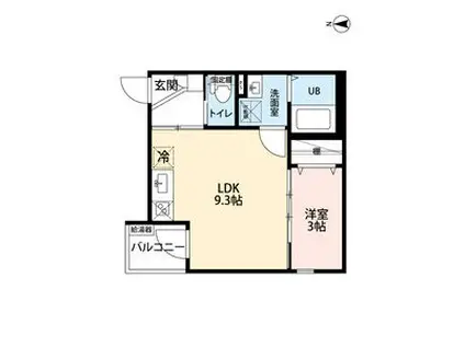 CRASTINE豊が丘クラスティーネユタカガ(1LDK/3階)の間取り写真