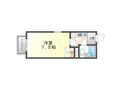 メゾンド・マリオ(1K/2階)の間取り写真