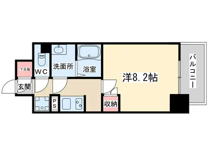 BPRレジデンス新梅田(1K/9階)の間取り写真