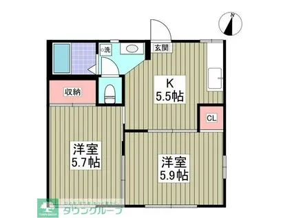 富士見コーポA棟(2K/1階)の間取り写真