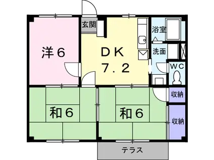 メゾン大樹(3DK/2階)の間取り写真
