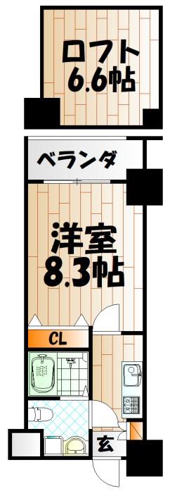 NO.71オリエントトラストタワー(1K/33階)の間取り写真