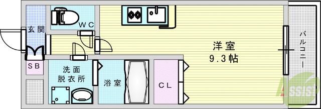 エクセレント上新20(ワンルーム/3階)の間取り写真
