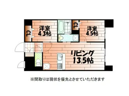 フローリィ279(2LDK/3階)の間取り写真