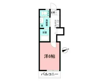 ヒルズ久里浜(1K/1階)の間取り写真