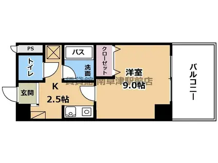エランビタール III(1K/5階)の間取り写真