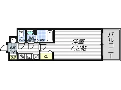 クリスタルグランツBAYフロンティア(1K/6階)の間取り写真