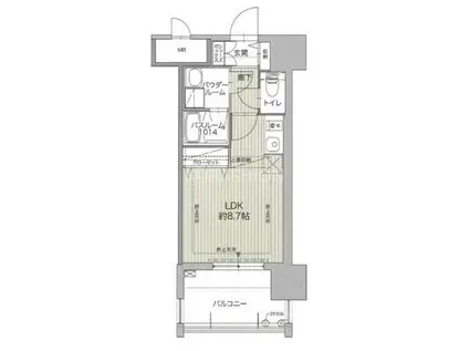 グランフォーレ博多ウォーターフロント(ワンルーム/6階)の間取り写真