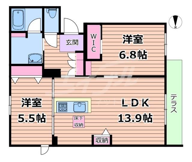 シャーメゾン ウィステリアカーサ(2LDK/3階)の間取り写真