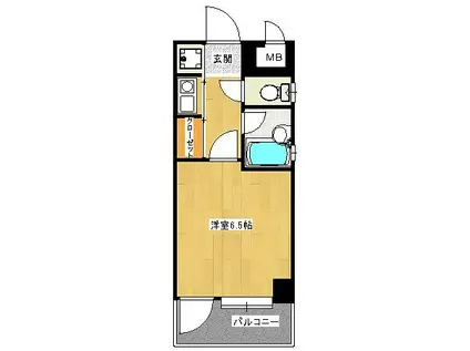 ピュアドームリバージュ平尾(1K/9階)の間取り写真