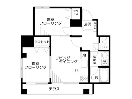 プリマベーラ(2DK/1階)の間取り写真