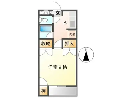 コーポ市川(1K/2階)の間取り写真