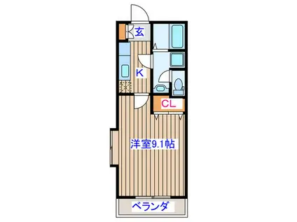 リビングステージ広瀬川(1K/3階)の間取り写真