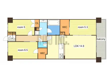 ウエリス姫路(3LDK/10階)の間取り写真