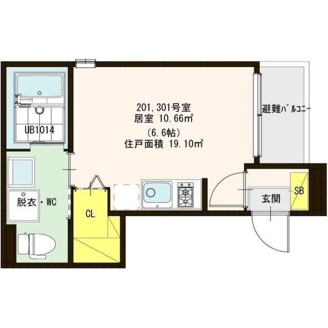 アルソーレ小岩(ワンルーム/2階)の間取り写真