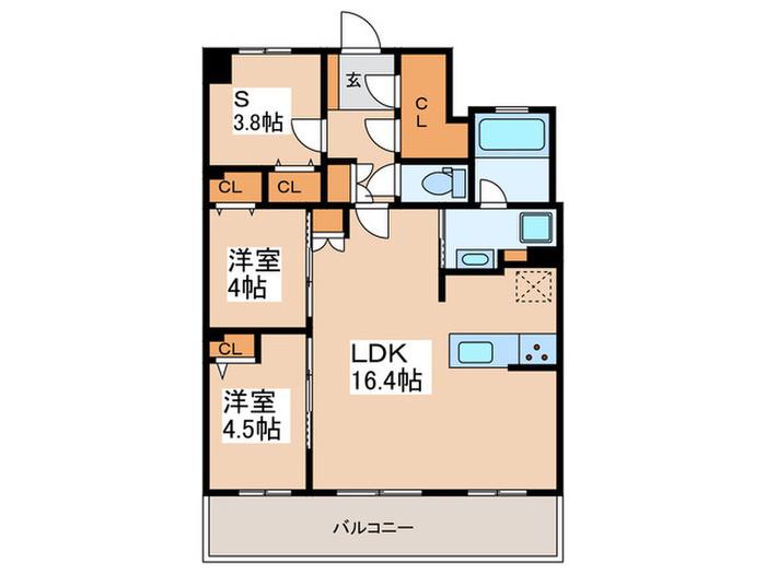 LUXENAPAWS藤沢(2SLDK/6階)の間取り写真