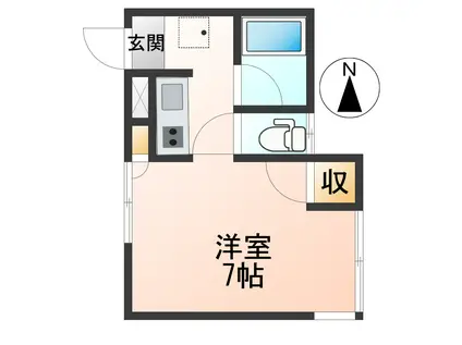 レジデンス大手町(1K/1階)の間取り写真