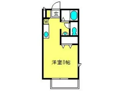 サンハイツカネコ(ワンルーム/2階)の間取り写真