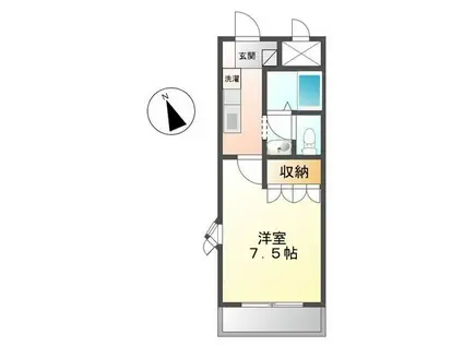 ファインーK(1K/2階)の間取り写真