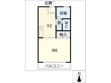 エクセルシオ安田(1K/1階)の間取り写真