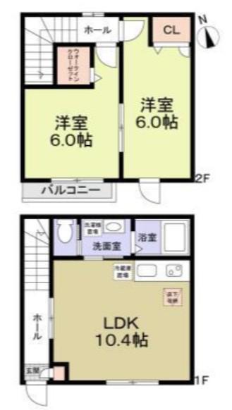 サンライズMINON(2LDK/1階)の間取り写真
