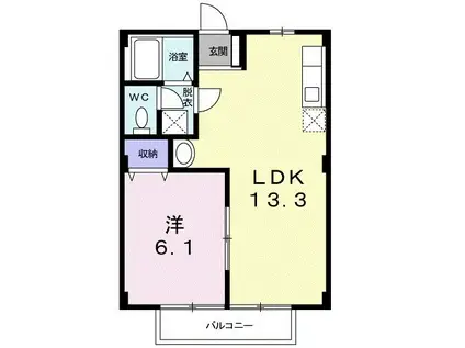 コーポ横浜I(1LDK/2階)の間取り写真