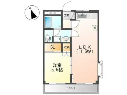 グレイス弐番館(1LDK/1階)の間取り写真