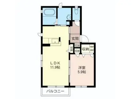 コーポ白馬(1LDK/1階)の間取り写真