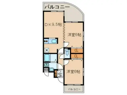 MIYAKOマンション(2DK/2階)の間取り写真