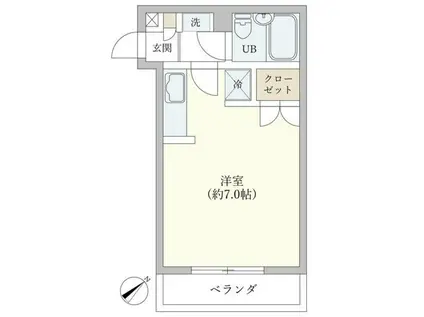 ドエルパラシオン(1K/2階)の間取り写真