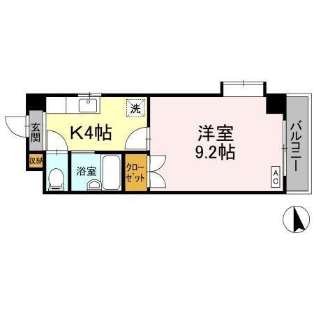 フィオーレ松山(1K/5階)の間取り写真