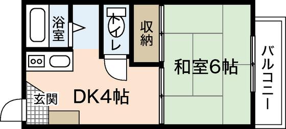 コーポ松浦A棟(1K/1階)の間取り写真