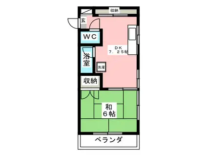 ＪＲ中央線 八王子駅 バス乗車時間：11分 最寄りバス停で下車 徒歩6分 3階建 築40年(1DK/3階)の間取り写真