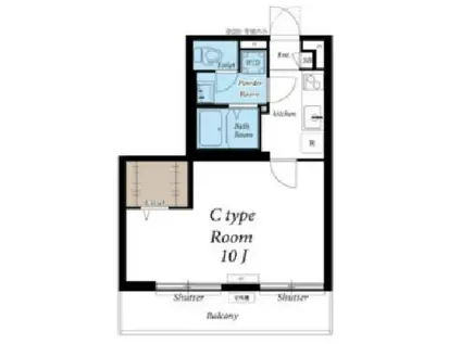 リブリ・セント ファミリア(1K/2階)の間取り写真