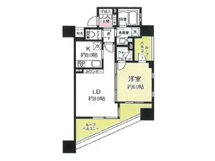 クレヴィア新大塚(1LDK/4階)の間取り写真