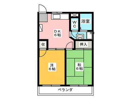 シオン武蔵野(2DK/3階)の間取り写真
