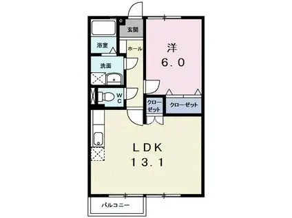 LEGALAND桜新町(2LDK/1階)の間取り写真