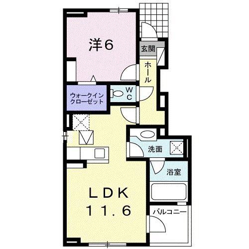 ドリームワークス 六番館(1LDK/1階)の間取り写真